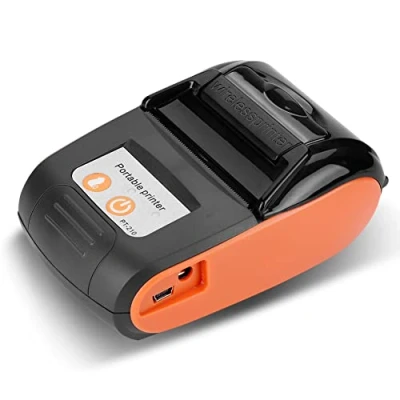Imagen de Mini Impresora térmica portátil inalámbrica de Recibos con Bluetooth,Impresora Billetes 58 mm,impresoras Calentamiento Directo,Bluetooth 4.0/Android/iOS/Windows.(Naranja)