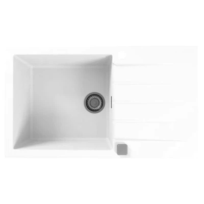 Imagen de Alveus 1132027 CADIT 40 Fregadero de cocina granito empotrado con escurridor, Blanco