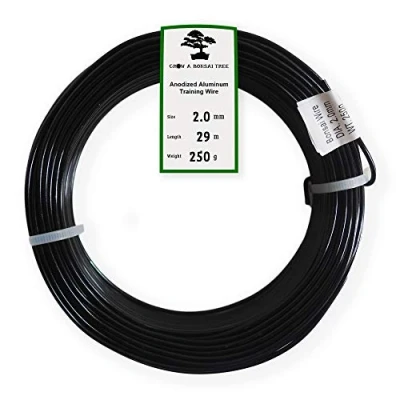 Imagen de Grow A Bonsai Tree Anodizado de aluminio 2,0 mm Formación alambre 250G gran rollo (95 pies) (2,0 mm) 2.0mm Negro
