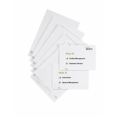Imagen de Durable 485502 Etiqueta de inserción para etiquetas puerta Info Sign and Click Sign, 210 x 148.5 mm, bolsa 10 piezas, blanca