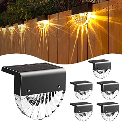Imagen de Luz Solar Exterior Jardín, de Cerca Impermeable IP65, 2 Modos Iluminación, Blanco Cálido/Color, para Escaleras, Camino, Patio, Pared y Jardín (6 paquetes)