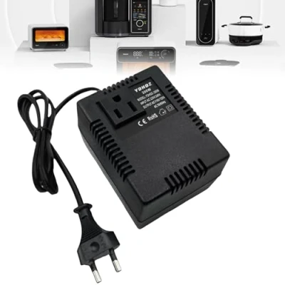 Imagen de Transformador de corriente 220 V a 110 V, 300 W, convertidor corriente, adaptador viaje, enchufe europeo