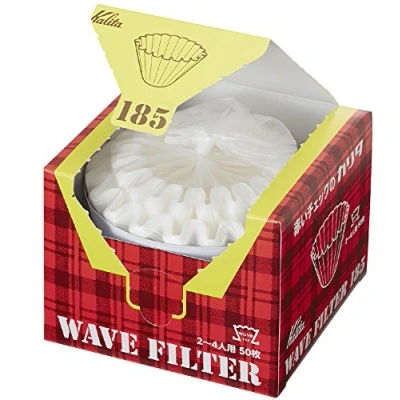 Imagen de Kalita Filtros de Onda Kwf 185 Paquete 50 Hoja Blanca Tipo Conveniente la Caja para Sacar y almacenar 22210 (Japón Importación) (185 (2 a 4 Personas))