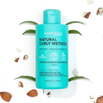 Imagen de somnis&amp;hair Método Curly Champú y mascarilla 2 en 1 rizos ondas cabello 0% parabenos, sulfatos siliconas Vegano 250ml.