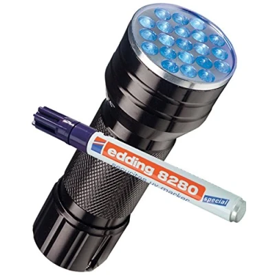 Imagen de Edding 8280 Rotulador especial Securitas UV de luz ultravioleta, 1,5 3 mm, transparente, Marker + Lampe, Einzeln