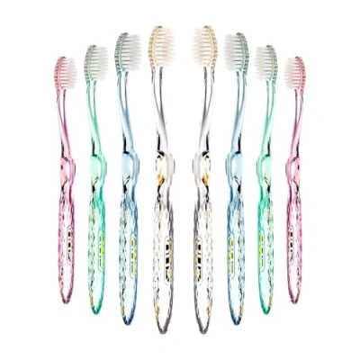 Imagen de Nano b Rainbow Pack de 8 cepillos dientes antibacterianos con cerdas impregnadas plateadas