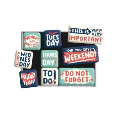 Imagen de Nostalgic Art Juego de Imanes Retro, 9 Unidades, Happy Week Idea Regalo con Frase ingeniosa, decoración para el frigorífico, diseño Vintage