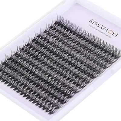 Imagen de Cluster Eyelashes Extensions 40D 0.07 D Curl DIY Individual Eyelash Extension at Home… (15mm, 240Pcs 40 Curl)