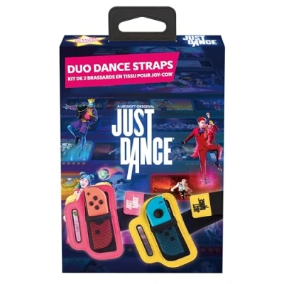 Imagen de Just Dance 2023 official Straps 2 Pack de brazaletes para mandos JoyCon, muñequera elástica ajustable con ranura los Joy Cons Nintendo Switch