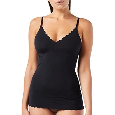 Imagen de Skiny Damen Spaghettishirt herausnehmbare Pads Micro Essentials Camiseta sin Mangas, Black, 38 para Mujer