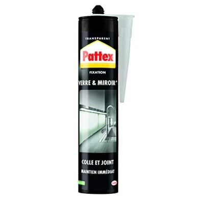 Imagen de Pattex 1812410 Pegamento Especial de Vidrio, sellador fijación Transparente para Todos los Materiales, Ideal Tus collages Interior y Exterior, Cartucho 300 G