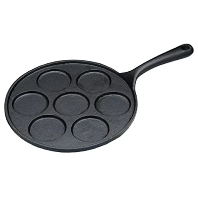Imagen de Kitchen Craft Blinis Sartén para 7 tortitas (23,5 cm de diámetro, hierro fundido, color negro)