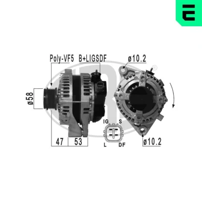 Imagen de ERA 210930A Alternador 14V 100A TOYOTA: Corolla Verso, IX Hatchback, Avensis II Berlina