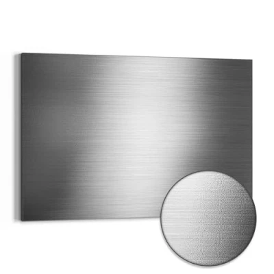 Imagen de DEQORI pizarra magnética de metal, 90 x 60 cm, diseño aluminio cepillado, blanca para todos los imanes, pared cocina y oficina, magnético