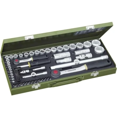Imagen de PROXXON 23 040 2223040 Estuche 1/2&quot; + 1/4&quot; 56 pcs, 0 V, Rojo, 10.2 cm