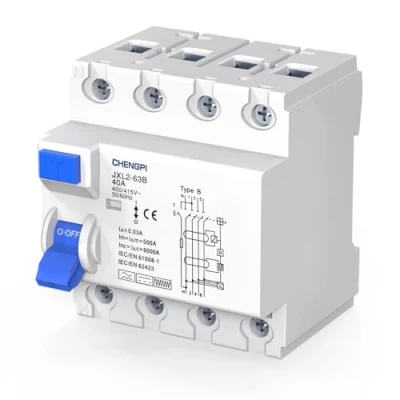 Imagen de CHENGPI Interruptor Diferencial, FI, Tipo B, 40A, 30mA, 4P, Diferencial Auto Rearmable, Rearme Automatico