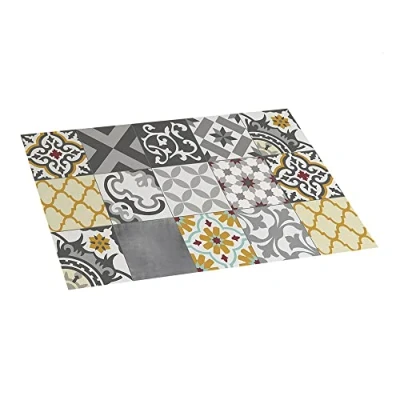 Imagen de Alfombra vinílica Acolchada Croma Patch Gris en Color y Ambar 45 x 75 cm