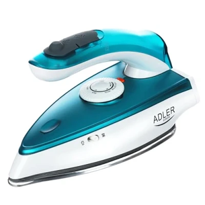 Imagen de ADLER EUROPE AD5035 Plancha de vapor viaje pequeña con mango plegable ligera 1700 W Depósito agua 60 ml Planchado en seco Precisa