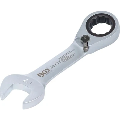 Imagen de BGS 30717 Llave combinada corta con carraca reversible 17 mm