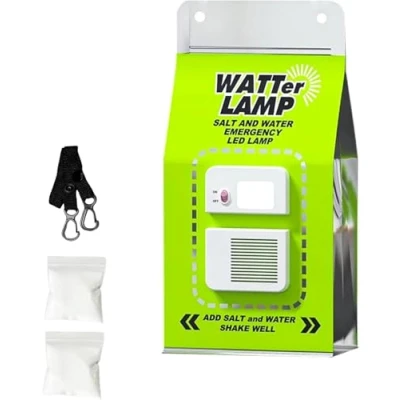 Imagen de Lámpara de Agua Salada. Luz LED y Sal. Emergencia Sin Baterias, Impermeable, Portatil para Camping, Pesca Nocturna, Viajes al Aire Libre.