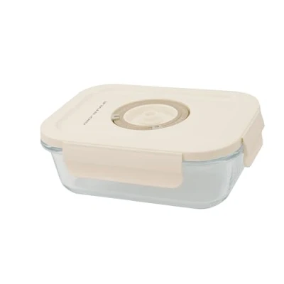 Imagen de GIO&#039;STYLE Recipiente al vacío para alimentos Cristal 0,6 L Rectangular Duración de la comida prolongada Fecha en tapa Línea Perla