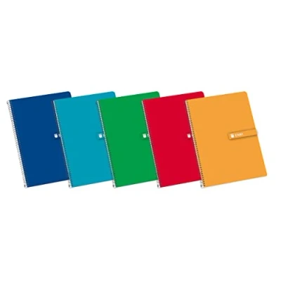 Imagen de Enri 100430083 Pack de 5 cuadernos espiral, tapa dura, Fº, cuadrícula 3x3 c/margen