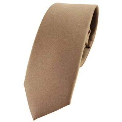 Imagen de TigerTie corbata estrecha marrón oro amarillento monocromo poliéster
