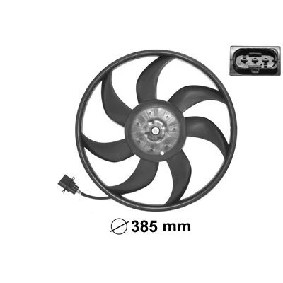Imagen de VAN WEZEL 5827745 Ventilador de Radiador 385 250/60 con electromotor, sin soporte SEAT: Ibiza 3, Córdoba II Berlina, VOLKSWAGEN: Polo IV Hatchback