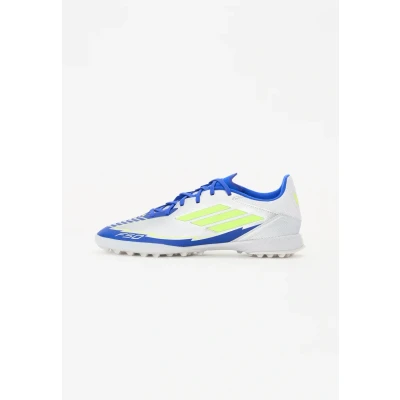 Imagen de adidas Performance Messi F50 League Boots TURF Botas de fútbol multitacos, Hombre, Talla: 40, Silver/yellow/blue Zapatos