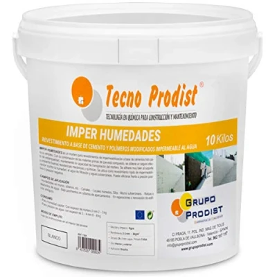 Imagen de IMPER humedades de Tecno Prodist (10 Kg) Mortero para revestimiento Paredes. Impermeabilización. Tratamiento muros, sótanos, etc. Impermeable al agua, fácil usar