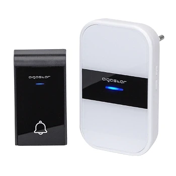 Imagen de Aigostar Dong AC Timbre inalámbrico, de Puerta con Indicadores LED, Resistente al Agua, 36 Melodías, 3 Niveles Volumen, para Ancianos, Casa, Oficina (1 Receptor y 1 Transmisor)