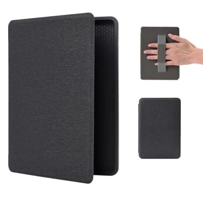 Imagen de Funda para Kindle Paperwhite de 11ª generación 2021 con magnética, Inteligente 6,8 Pulgadas Correa Mano y función Reposo automático, edición Signature Edition Black