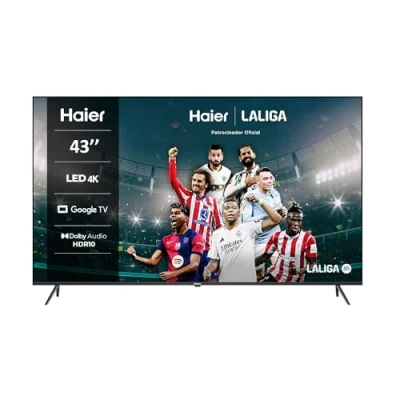 Imagen de TV LED 43&quot; Haier K80 Series H43K800UX, Smart (Google TV), HDR 4K, Direct LED, Dolby Audio y Vision, Sin marcos, Negro