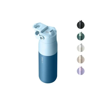 Imagen de LARQ Bottle Swig Top 680ml Botella de boca ancha acero inoxidable con aislado al vacío Mantiene el agua fría reutilizable para deportes, gimnasio y viajes Amalfi Blue