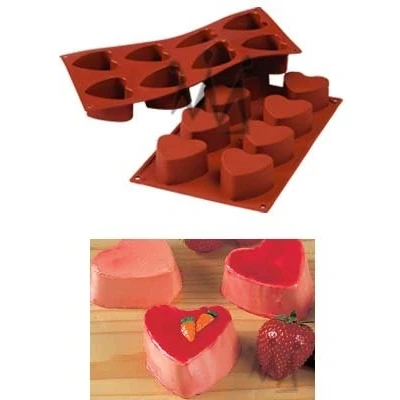 Imagen de Silikomart SF040 CORAZÓN Molde de Silicona Ø60 H 35 MM, marrón, S