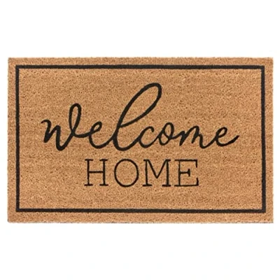 Imagen de Hanse Home Felpudo de Coco para Interior Natural, Welcome Home, Antideslizante, Pasillo, terraza, Entrada 45 x 75 cm