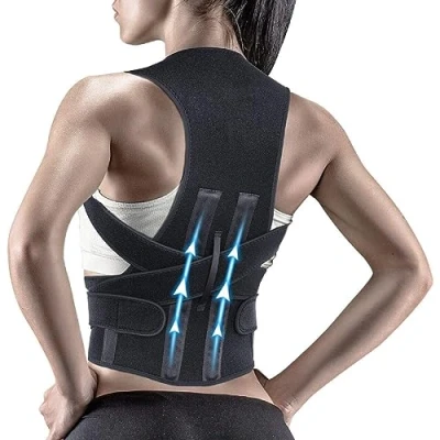 Imagen de soporte recto para espalda, corrector de postura, lumbar, postura lumbar ajustable crear una erguida y segura