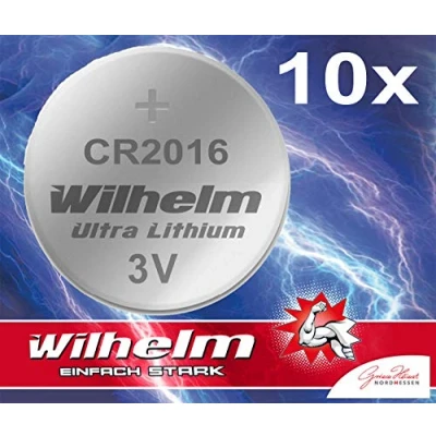 Imagen de 10 Wilhelm CR 2016 Pila de botón Litio 3 V CR2016