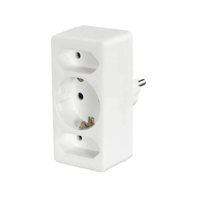 Imagen de Ladrón de Enchufes Hama 00223215, 250V, 3680W, 1x Enchufe con contacto a tierra, 2x europeos, Blanco