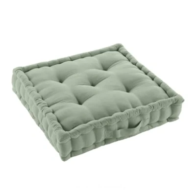 Imagen de Acomoda Textil Cojín de Suelo Acolchado con Asa Transporte. Cojines para Palets, Banco, Silla y Suelo, Asiento Cómodo Decorativo Interior Exterior. (Verde, 50x50cm, 2 Unidades)
