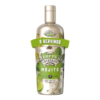Imagen de COPPA COCKTAILS Mojito 700 ml, Cóctel Famoso y Popular, con Ron Caribeño, Toques de Menta Lima, Sabor Dulce Ácido, Incoloro Turbio, Refrescante, 10% Vol. Alcohol