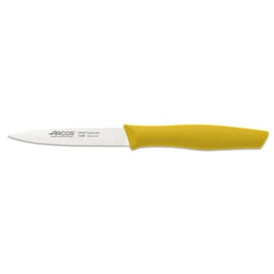 Imagen de Arcos Serie Nova Cuchillo Mondador Hoja de Acero Inoxidable 100 mm Mango Polipropileno Color amarillo