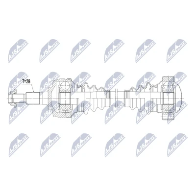 Imagen de NTY NPW PS 015 Árbol de transmisión Eje trasero izquierda 660mm Caja cambios manual, 6 marchas