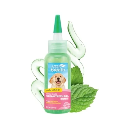 Imagen de Tropiclean Fresh Breath by Gel de Cuidado Bucal para Cachorros Dientes Limpios, Sin Cepillado Combate la Placa y el Sarro 59 ml