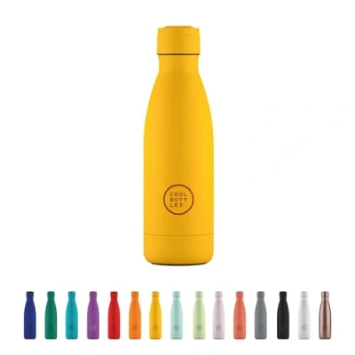 Imagen de Cool Bottles Botella de Agua Acero Inoxidable 350 ml Vivid Yellow 23,5 x 7 cm Térmica Hermética Bebidas frías 36 horas y calientes 18 Triple Technology Sin BPA