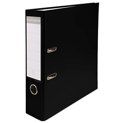 Imagen de Exacompta, 918401B, Archivador de palanca, Polipropileno, A4 (320x290 mm), 1 pieza, 2 anillas, Negro