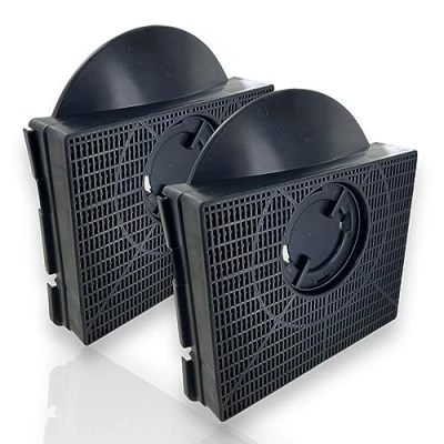 Imagen de DL pro 2 filtros de carbón activo para campana extractora Whirlpool Bauknecht 484000008581 Wpro CHF303 tipo 303