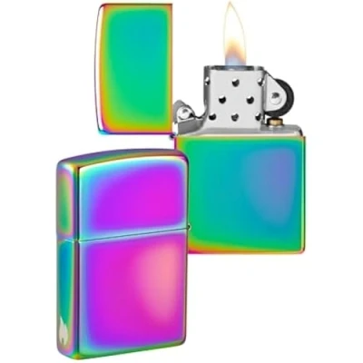 Imagen de Zippo Diseño con Llama de Multi Color Laser Engrave Mechero, rellenable, en una Caja Regalo halta Calidad