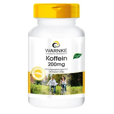 Imagen de Cafeína 200mg Altamente dosificada Vegana 120 cápsulas Warnke Vitalstoffe Calidad de farmacia alemana