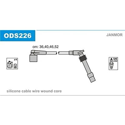 Imagen de JANMOR ODS226 Juego de Cables Encendido OPEL: Corsa B Hatchback, Vectra Berlina, Omega Berlina